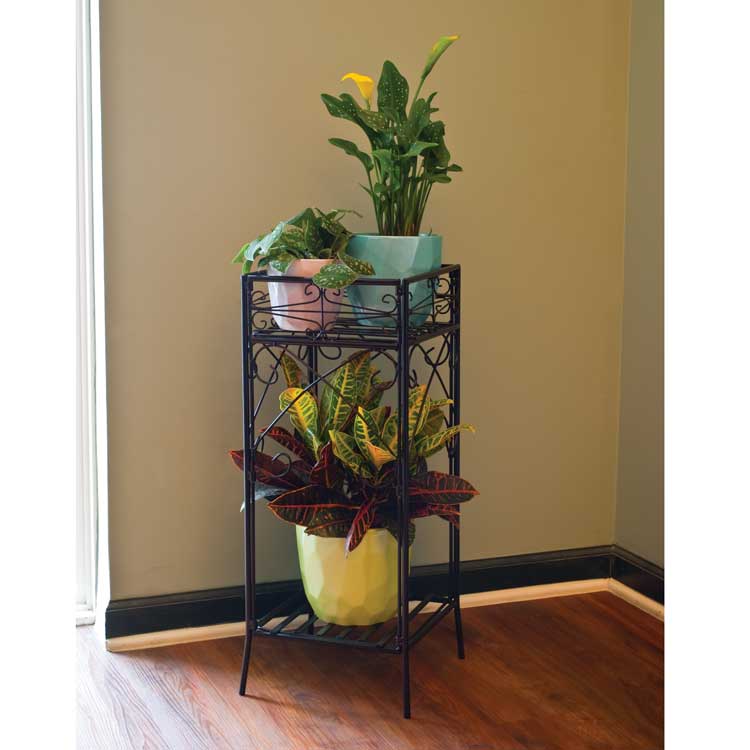 Collapsible Square Scroll Plant Stand - Pride Garden Products