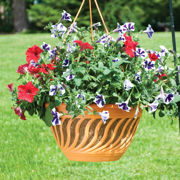 12 Rio Hanging Basket With Aquasav™ Coco Liner And Plastic Hanger Solid Pride Garden Products 7533