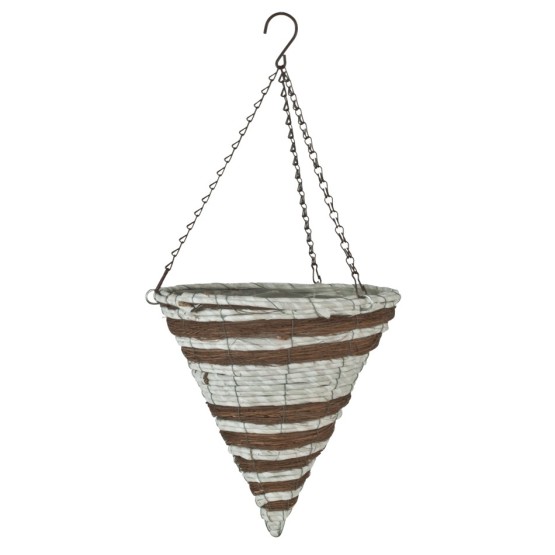 Woodland 12 in. Round Hanging Planter with Chain - Pride Garden Products