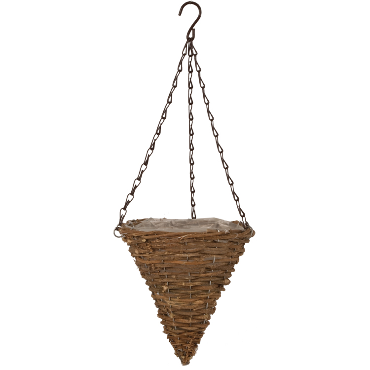 Woodland 9 in. Hanging Cone Planter with chain - Pride Garden Products